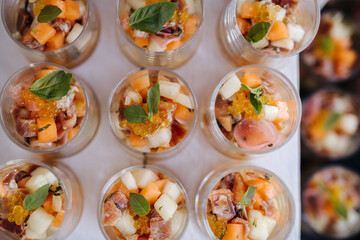 Delicious appetizers and food at a party