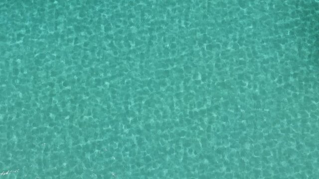 Pure blue water in pool with light reflections.
