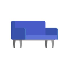 sofa isolated on white background. Vector flat illustration. A piece of interior. The object can be used for the design of an apartment, office, premises. 