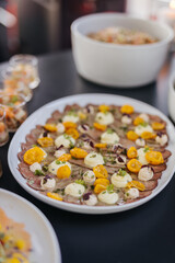Delicious appetizers and food at a party