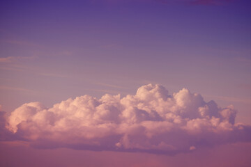 Warm white cloudy sky background, sunny evening
