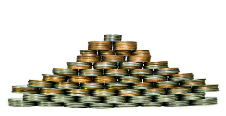 Coin pyramid. Making money