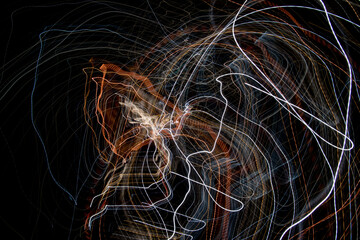 Light Patterns of City lights taken with long exposure with a digital camera 
