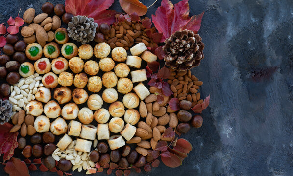 Panellets, A Typical Pastry Of Catalonia, Spain, In All Saints Holiday.