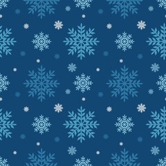 Seamless pattern with beautiful New Year and Christmas snowflakes. Design and textiles. Vector illustration