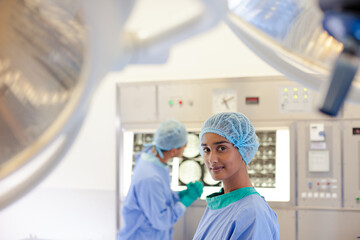 Surgeon standing in operating room