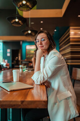portrait of a businesswoman in a coffee shop