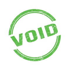 VOID text written on green grungy round stamp.