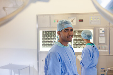 Surgeon standing in operating room