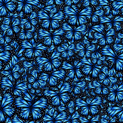 Abstract blue butterfly pattern seamless repeating wallpaper