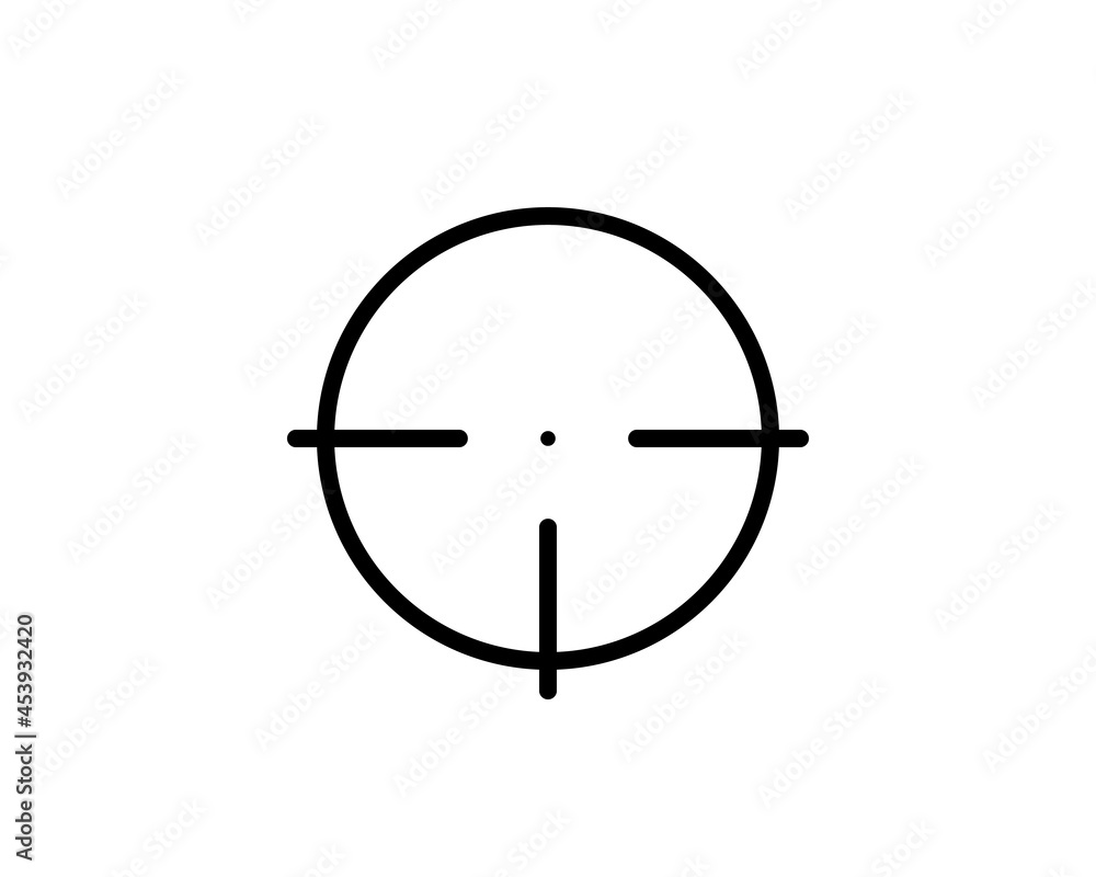 Poster core values focus icon line symbol. isolated vector illustration on company values sniper sign conce