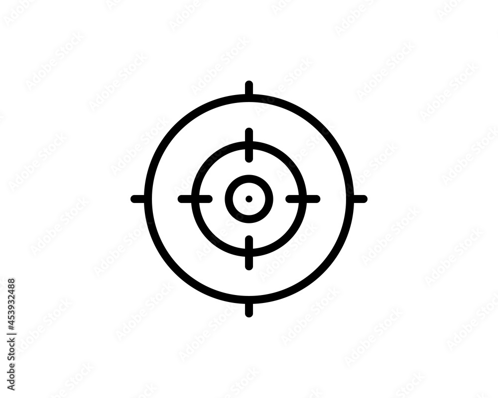 Poster core values focus icon line symbol. isolated vector illustration on company values sniper sign conce