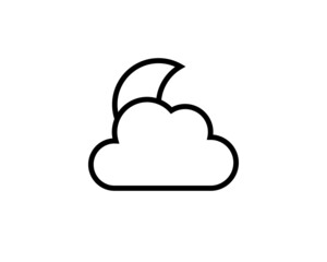 Night Icon in trendy flat style isolated on grey background. Nighttime symbol for your web site design, logo, app, UI. Vector illustration, EPS10.