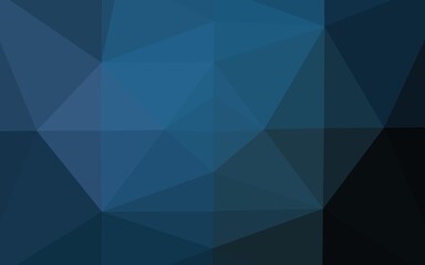 Obraz premium Dark BLUE vector triangle mosaic texture.