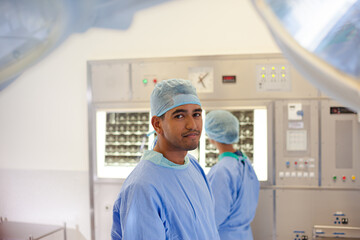 Surgeon standing in operating room