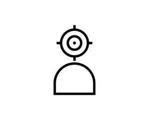 Simple target audience line icon. Stroke pictogram. Vector illustration isolated on a white background. Premium quality symbol. Vector sign for mobile app and web sites.
