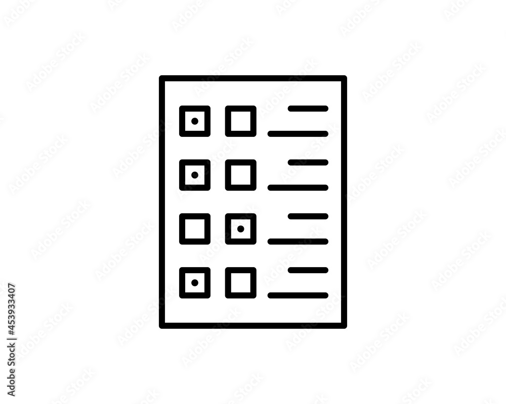 Poster survey to do list icon suitable for info graphics, websites and print media and interfaces. line vec