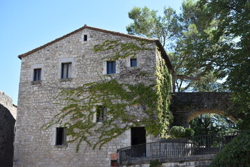 Casa con hojas rural