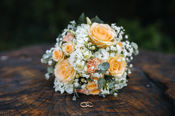 Beautiful wedding bouquet close up	