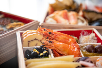 おせち料理お重の海老