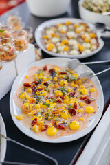 Delicious appetizers and food at a party