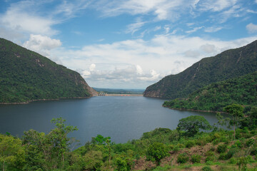 Fototapeta na wymiar Landscape of reservoir Sogamoso Santander Colombia. 