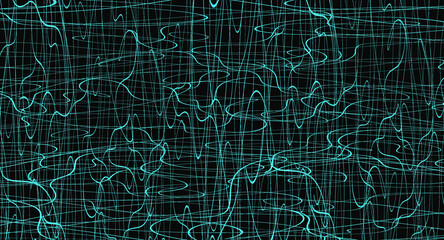 Fototapeta premium Blue chaotic lines background. Hand drawn lines. Tangled chaotic pattern. Vector illustration.