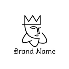 the king's logo with simple line art style