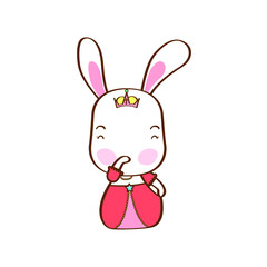 card cute princess rabbit. vector illustrator