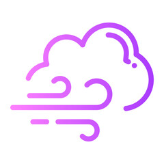 wind cloud gradient icon