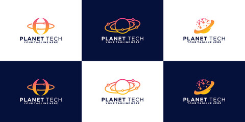 technology planet orbit logo collection © reza