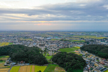 石川県能美市の自然の風景をドローンで撮影した空撮写真 Aerial photos of...