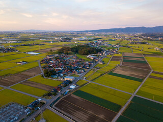 石川県能美市の自然の風景をドローンで撮影した空撮写真 Aerial photos of natural scenery in Nomi City, Ishikawa Prefecture, taken with a drone. 