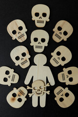 monster skull and crossbones