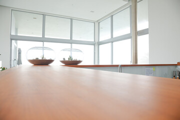 Glass fish tanks on counter top