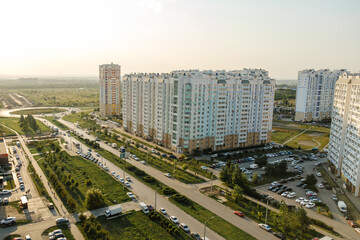 Naklejka premium New residential high-rise buildings in the blue sky