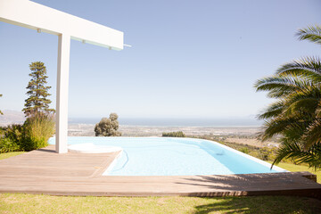 Infinity pool overlooking hillside