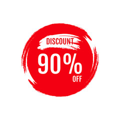 90 Percent Off, Discount Sign, Special offer price signs