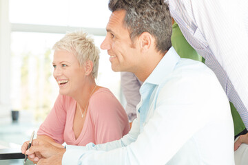 Fototapeta premium Business people talking in office