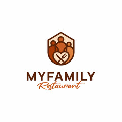 Family Restaurant Logo Design Template