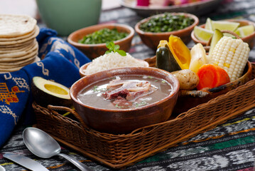 Beef broth, a traditional dish made from beef bone and vegetables.