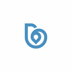 Obraz premium letter B for location pin logo design vector