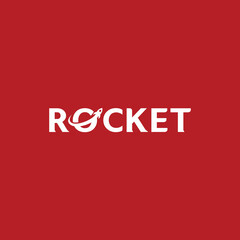 Typography Logo Word Of Rocket