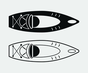 kayak Printable Vector Illustration.Kayaking silhouettes vector. 