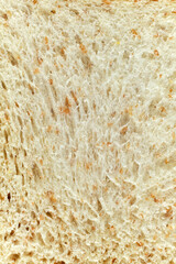 close up shot of a surface texture of sliced whole wheat sandwich bread for food background wallpaper