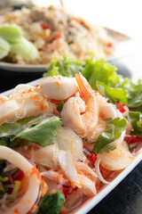 Spicy vermicelli and seafood salad