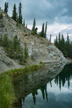atmospheric vertical photo horseshoe lake McKinley Park , Alaska