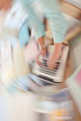 Businesswoman using laptop at desk