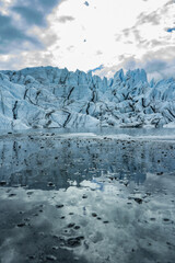 beautiful view on melting glacier blue ice Alaska , USA