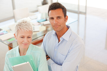 Fototapeta premium Business people smiling in office